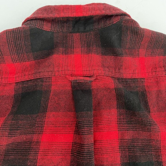 Woolrich Button Down Red Black Buffalo Plaid Augusta Flannel Shirt Cotton Sz S - Picture 9 of 11